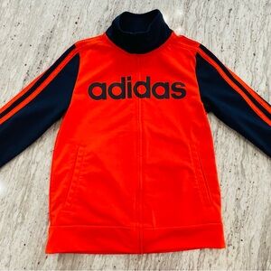 Adidas Track Jacket Boys Youth Size 7 Orange Soccer Sports Outdoors Active